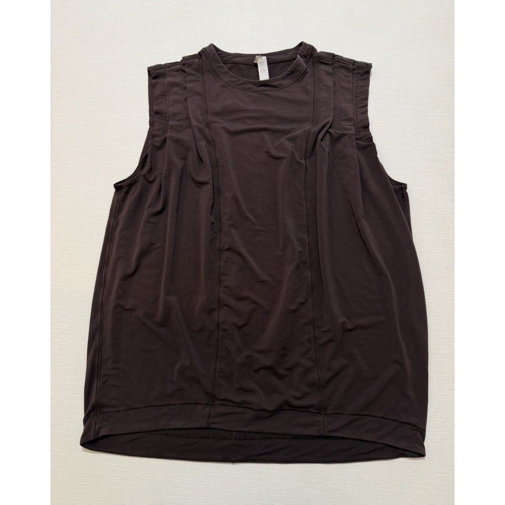 Lululemon Modal Pleated Shoulder Tank Top Women's Size 4 Brown Oversized